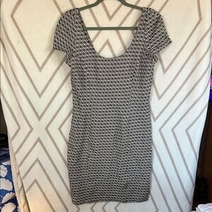 Diane Von Furstenberg Black, White, and Blue Women's Dress